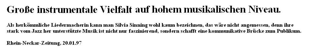 Rhein-Neckar-Zeitung, 20.01.97
